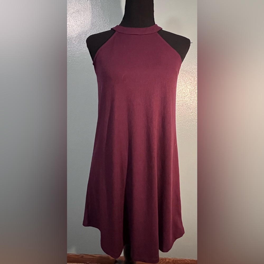 Ribbed halter casual dress